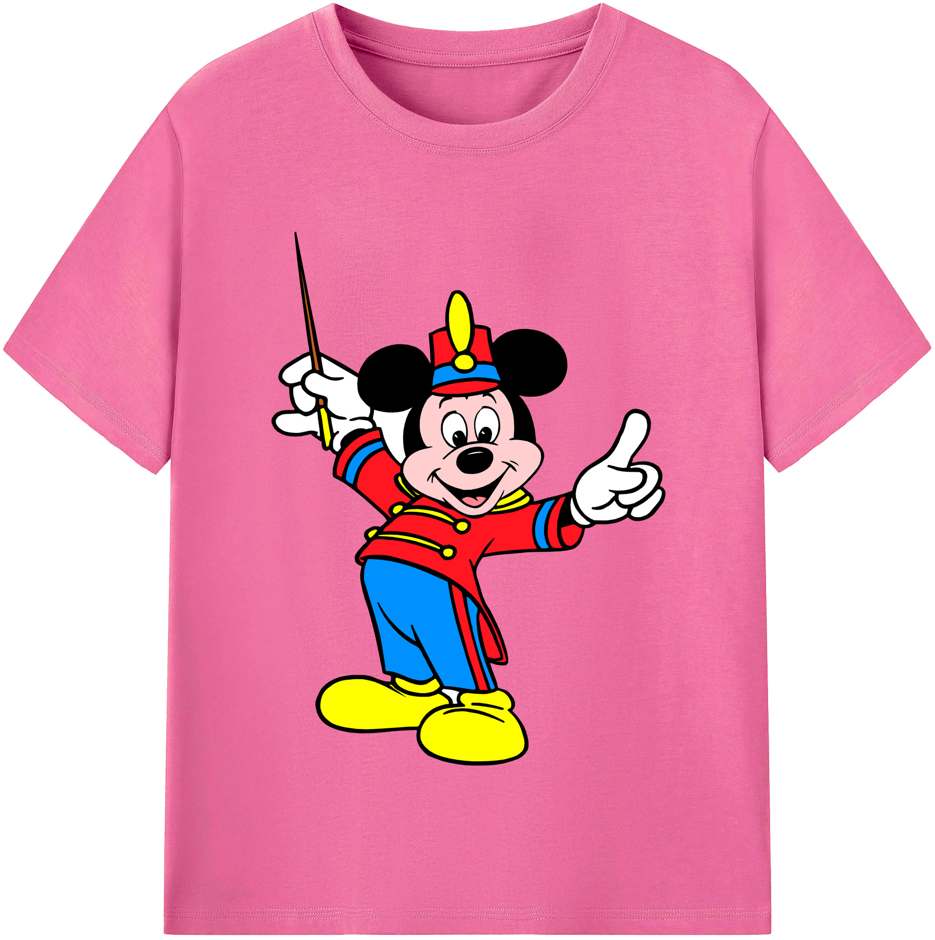 （画像用） ミッキーマウス Mickey Mouse レディースカジュアルプリントTシャツ（綿100％）
